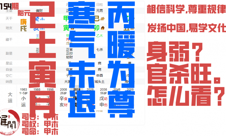 本科211大学的男生，己土寅月，寒气未退，丙暖为尊，取官印格局。缩略图